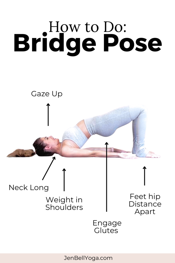 Jen Bell Yoga Bridge Pose Pinterest
