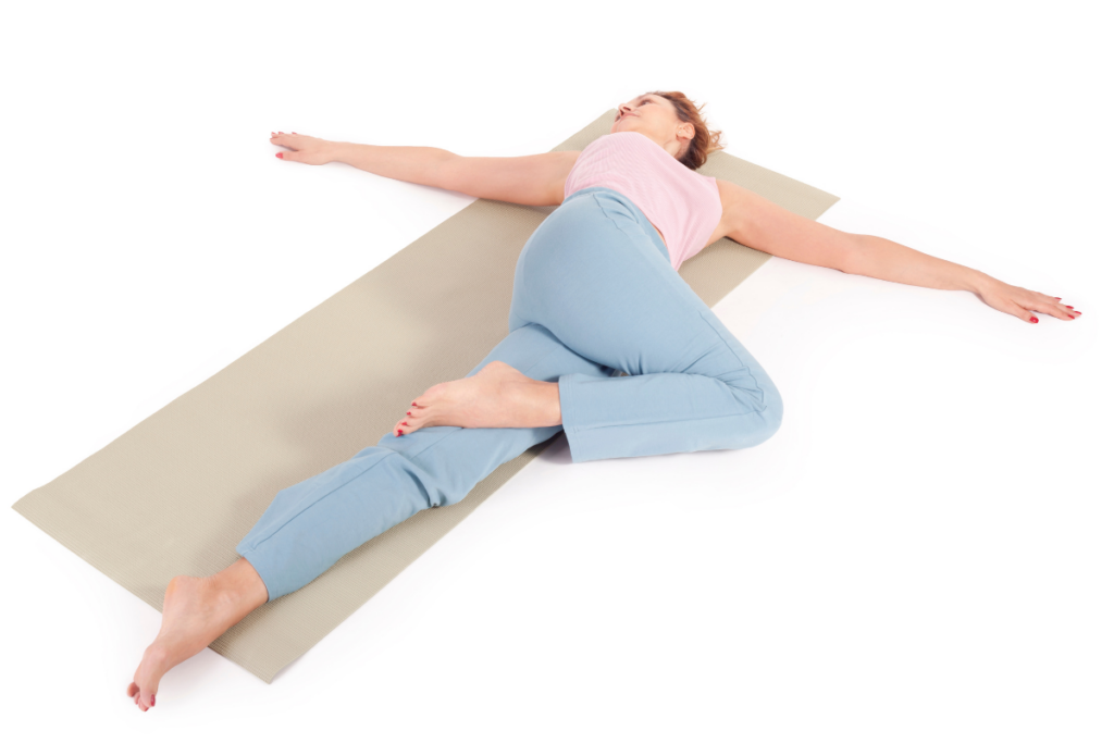 Supine cross-leg spinal twist